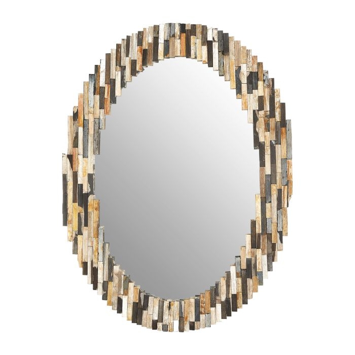 Ripley Oval Tile Wall Mirror In Mosaic Effect Multi Colour Frame