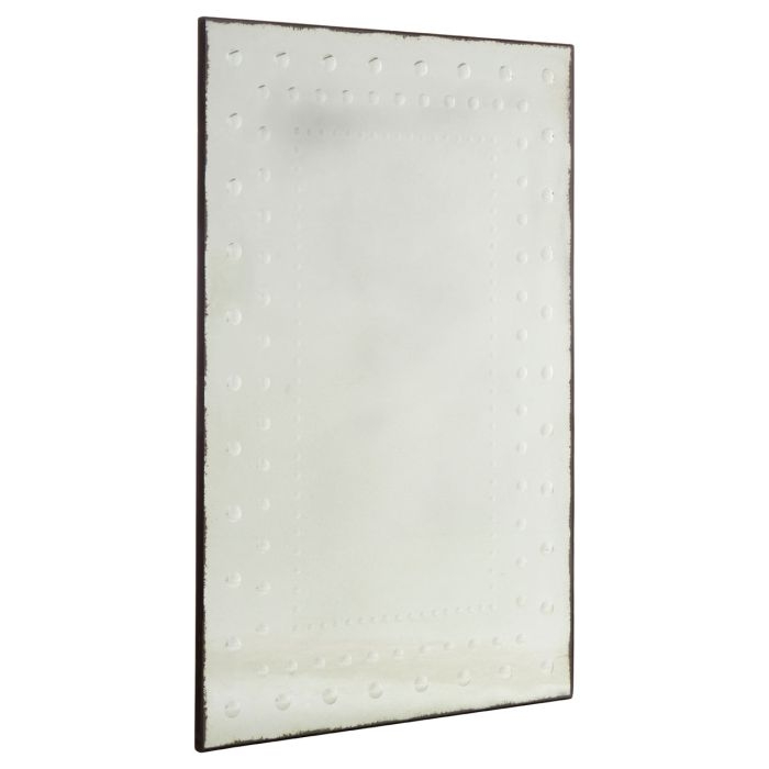 Rusper Rectangular Bubble Effect Wall Mirror In Silver Frame