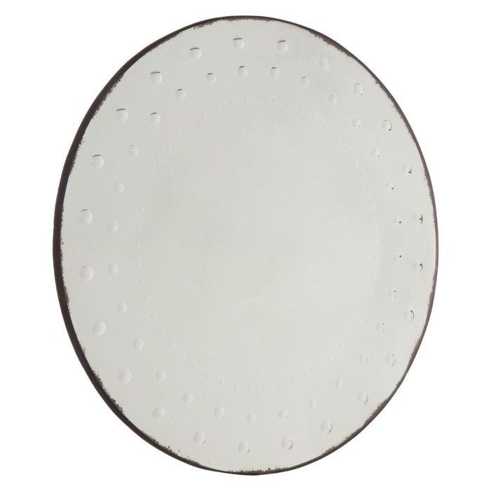 Rusper Round Bubble Effect Wall Mirror In Silver Frame