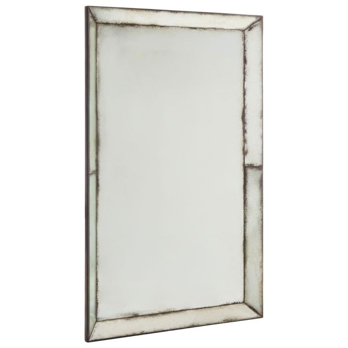 Rusper Splash Effect Wall Mirror In Antique Silver Frame