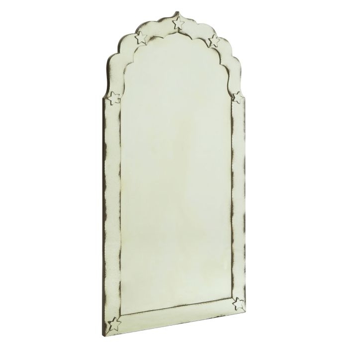 Rusper Arched Star Wall Mirror In Antique Brass Frame