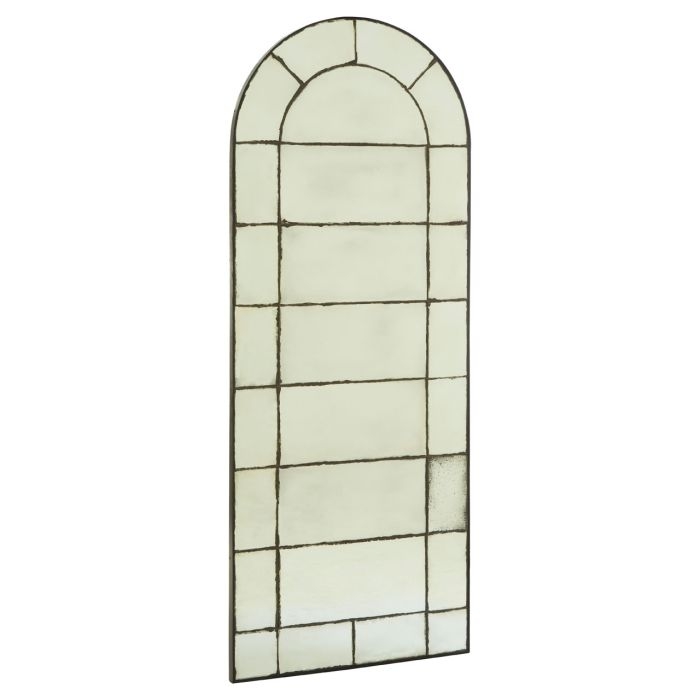 Rusper Window Effect Wall Mirror In Antique Brass Frame