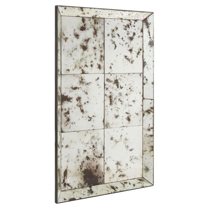 Rusper Rectangular Mosaic Wall Mirror In Antique Silver Frame