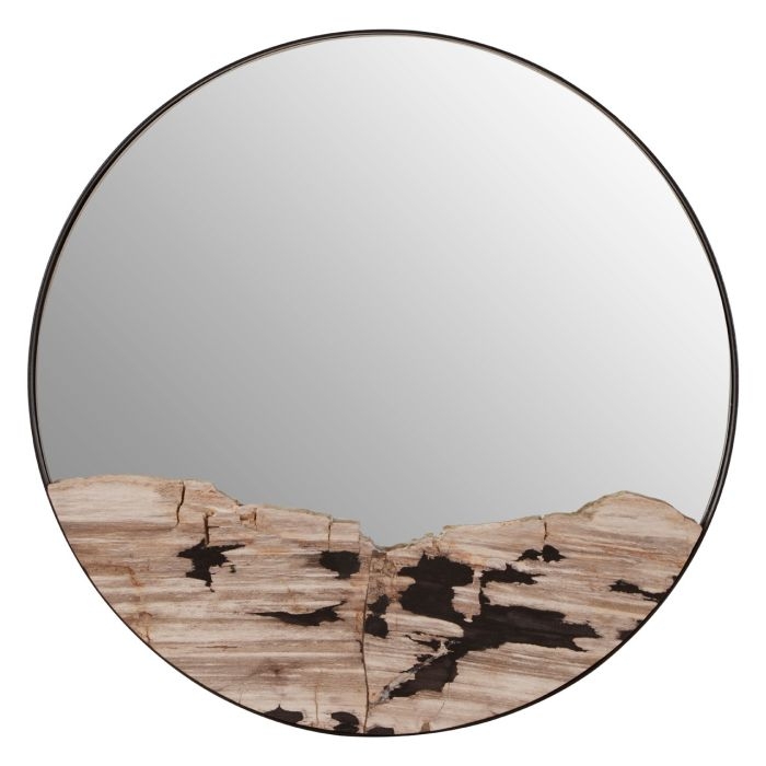 Ripley Large Round Wall Mirror In Silver Metal Frame