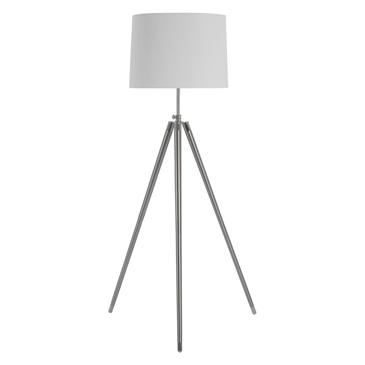 Unesta Cream Fabric Shade Floor Lamp With Chrome Tripod Base