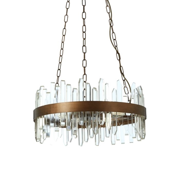 Avoch Acrylic Ceiling Chandelier Light With Copper Band