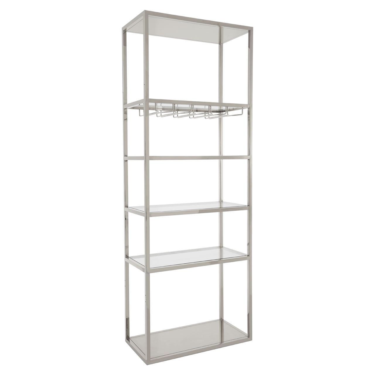 Piermount Glass Shelves Bar Shelving Unit In Silver