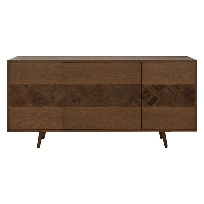 Shap Wooden Sideboard In Brown With 4 Doors And 3 Drawers