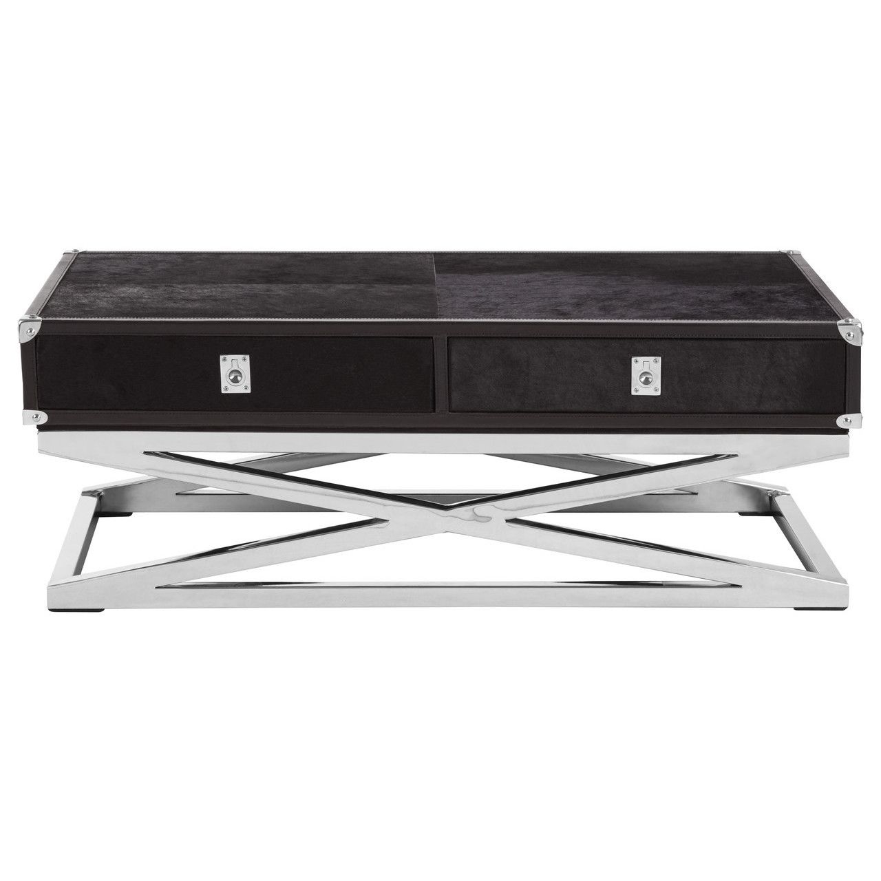 Kensington Townhouse Coffee Table In Black With Cross Base