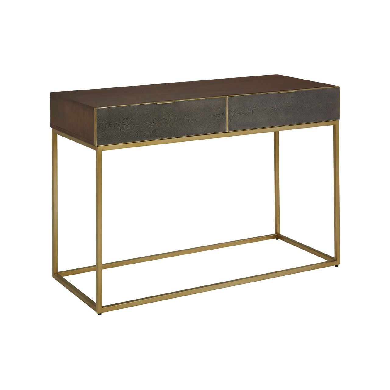 Kempton Wooden Console Table In Brown With 2 Drawers