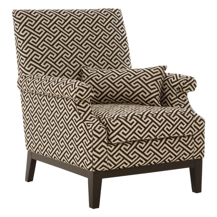 Regents Park Fabric Upholstered Armchair In Beige