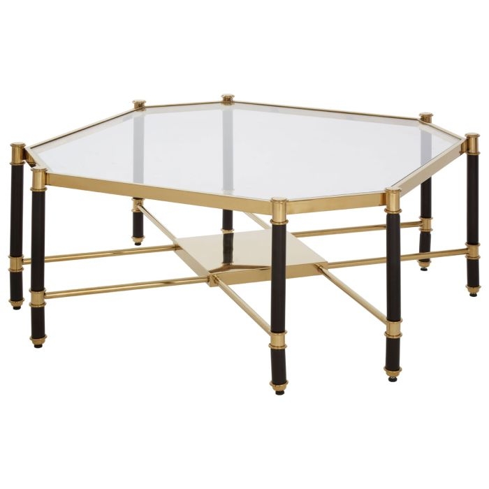 Altay Clear Glass Coffee Table With Champagne Frame