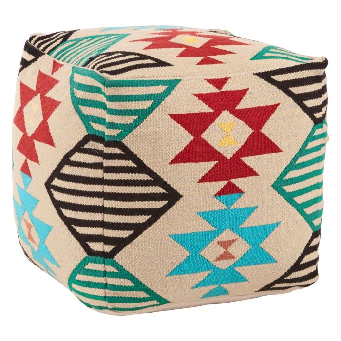 Clutton Square Textile Fabric Pouffe In Assorted Colours