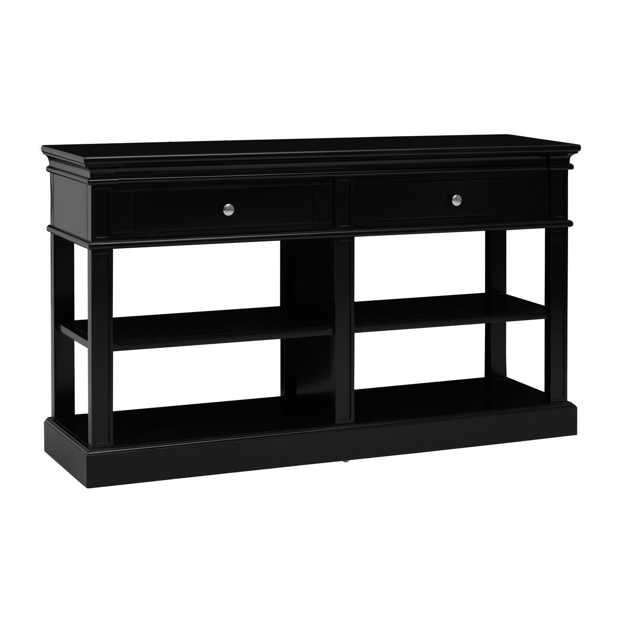 Covent Wooden Console Table In Black With 2 Drawers