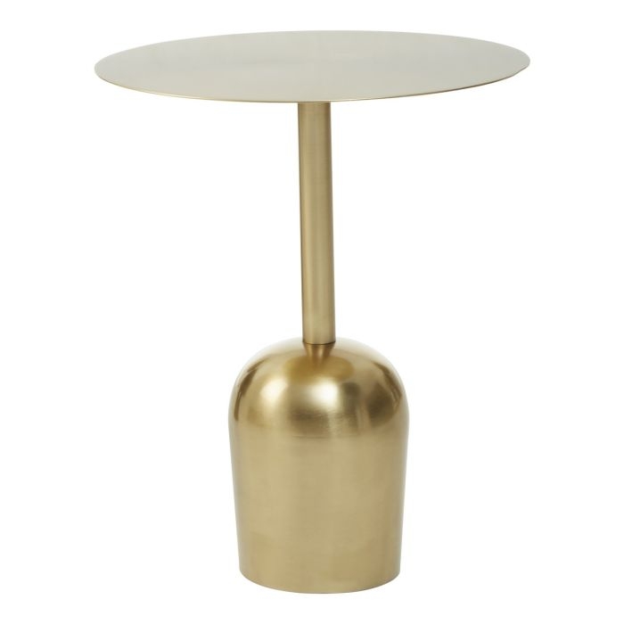 Cadfan Round Industrial Metal Side Table In Gold