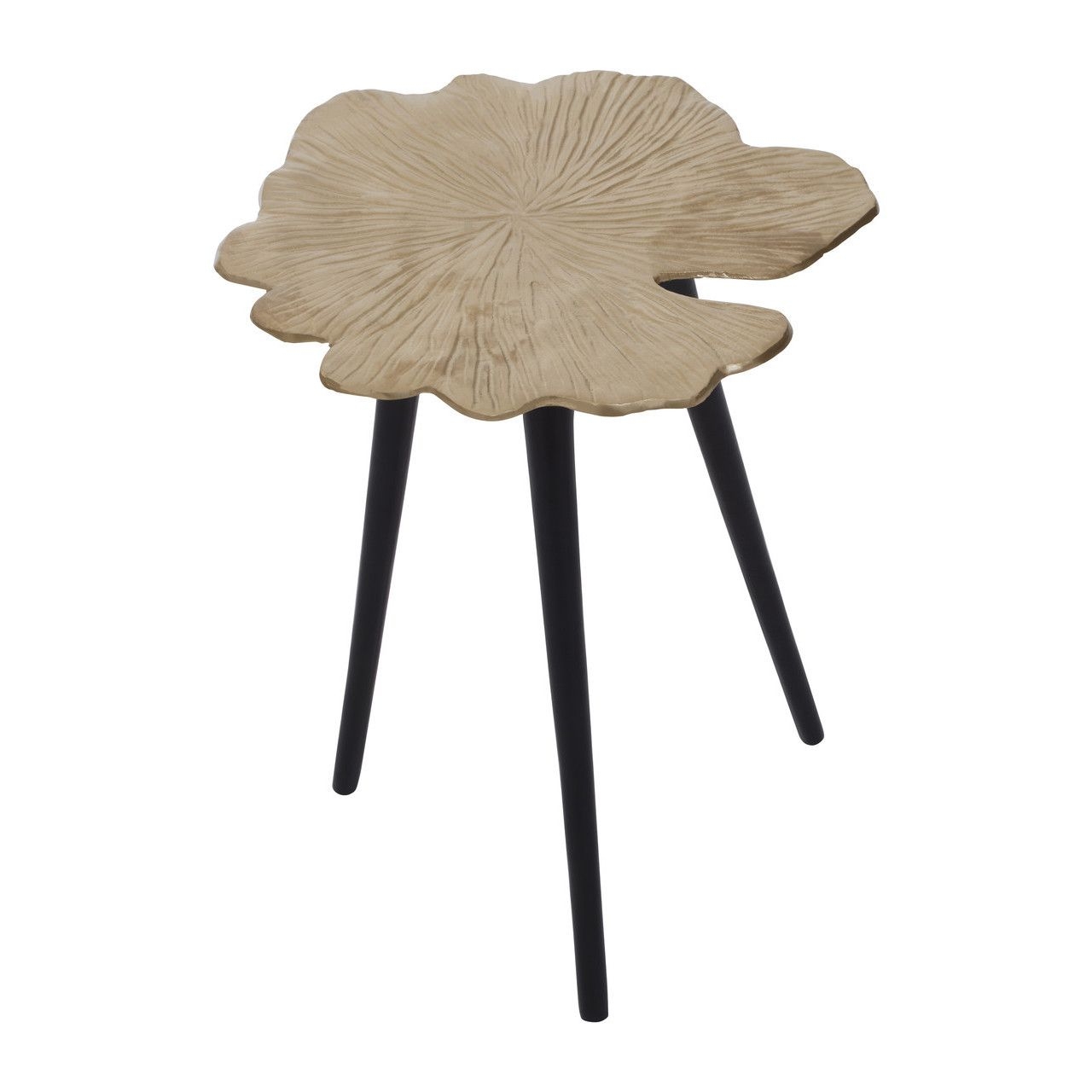 Prato Small Aluminium Ginkgo Leaf Side Table In Gold