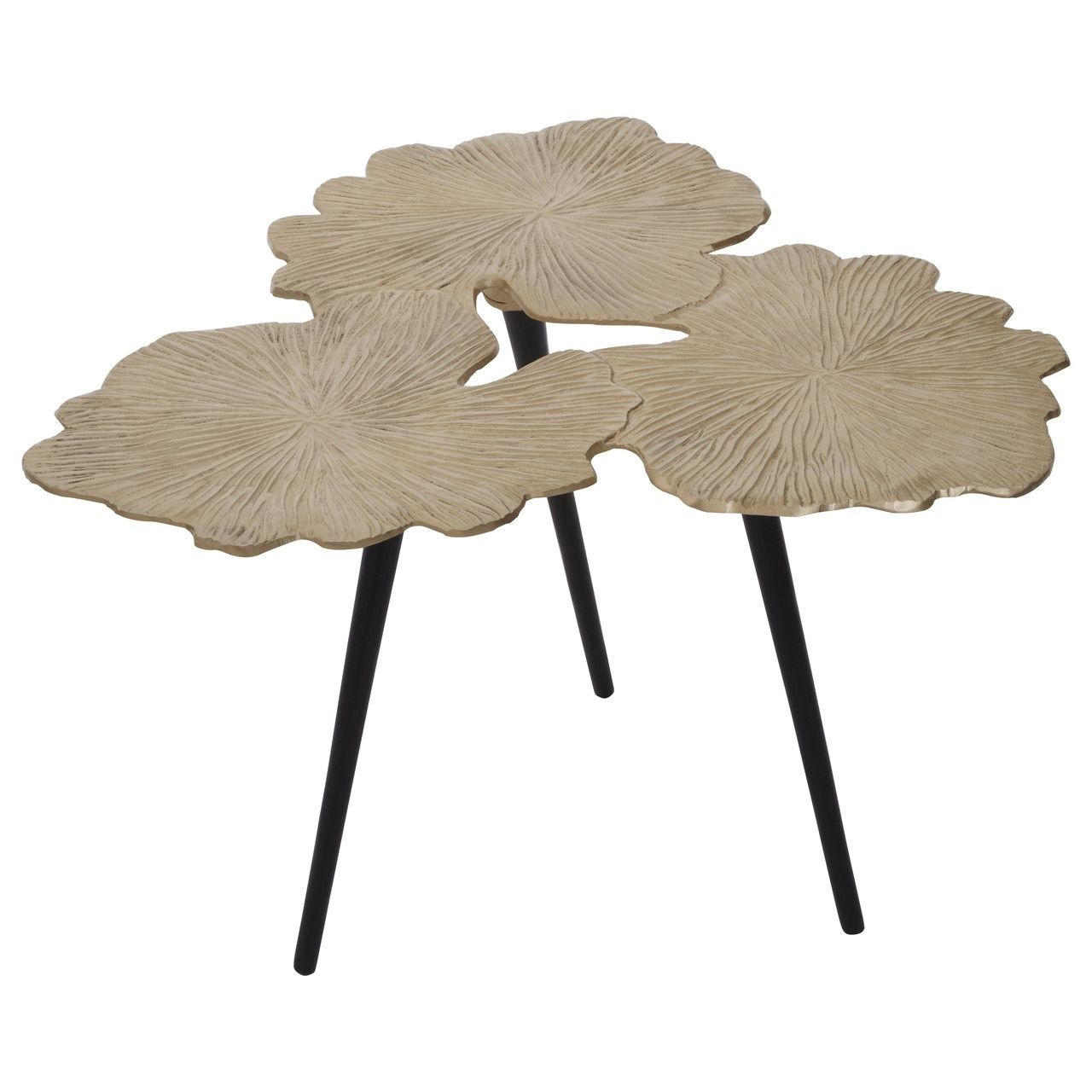 Prato Large Aluminium Ginkgo Leaf Side Table In Gold