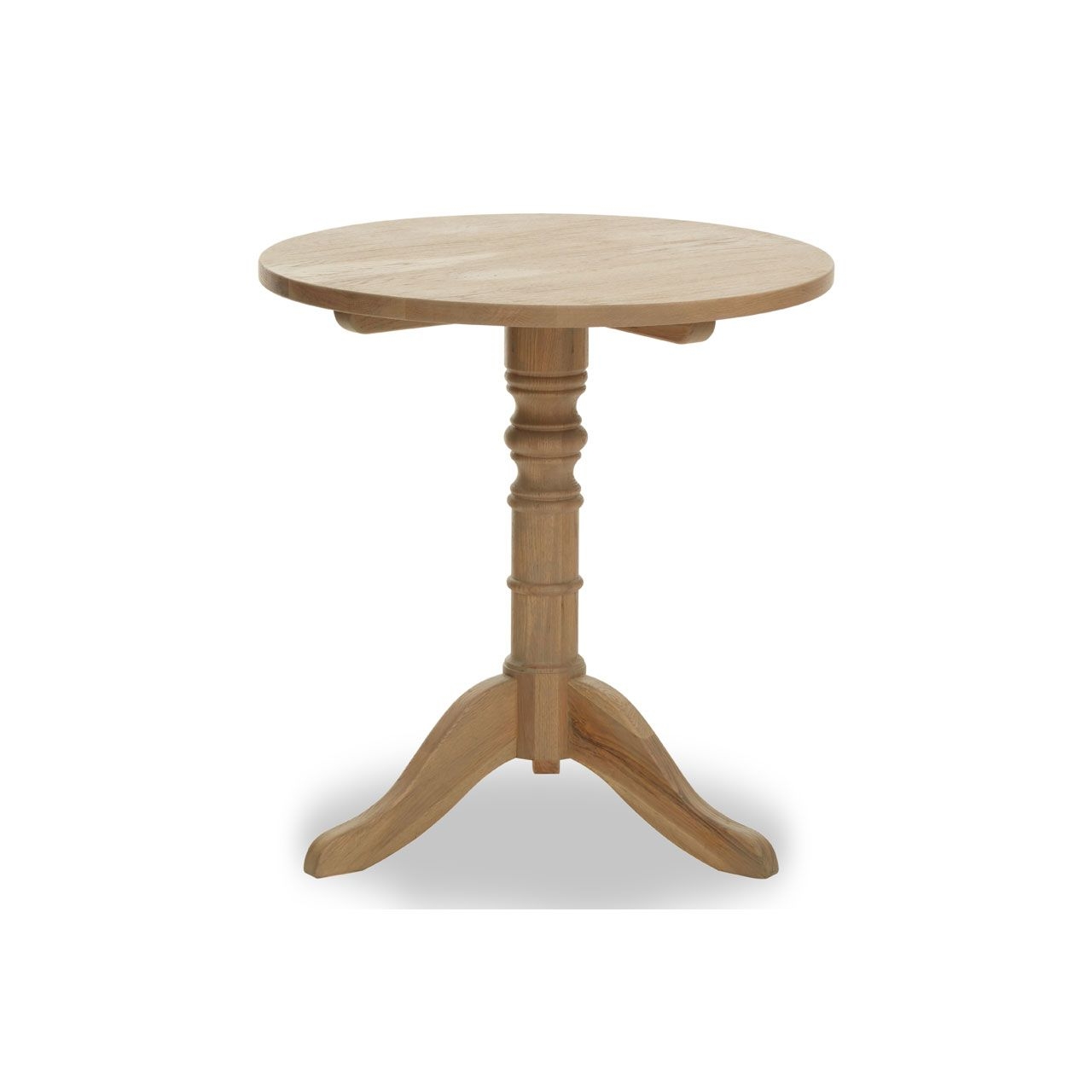 Lyon Round Wooden Side Table In Oak