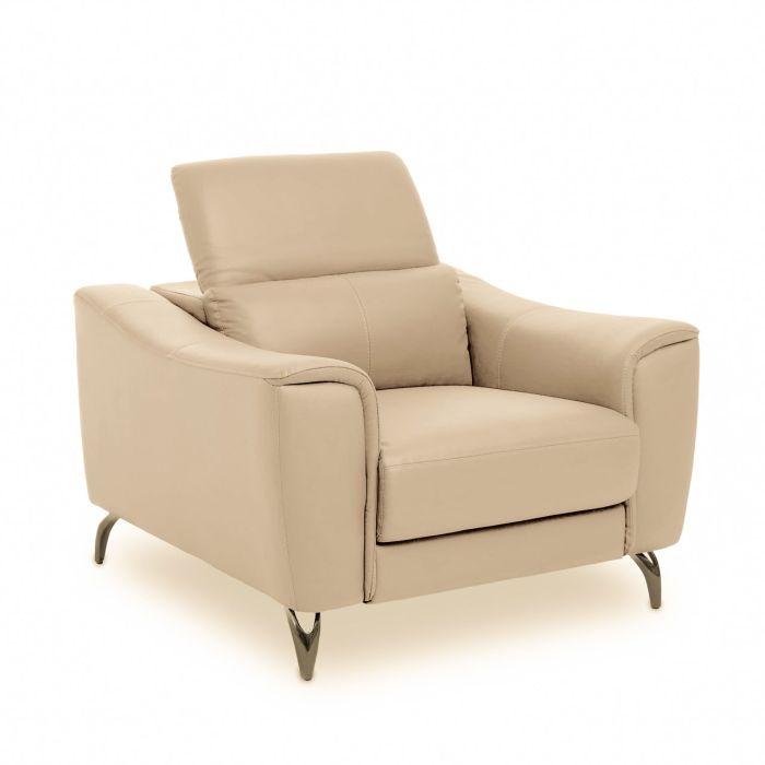 Padua Faux Leather Armchair In Stone