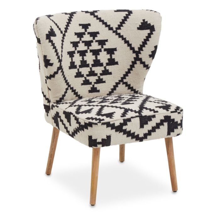 Cefena Berber Style Textile Fabric Bedroom Chair In Tribal Motifs