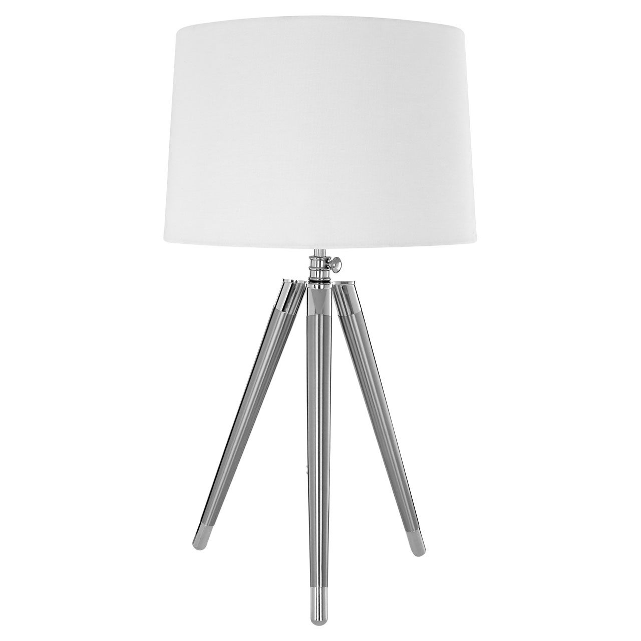 Unesta Cream Fabric Shade Table Lamp With Chrome Tripod Base