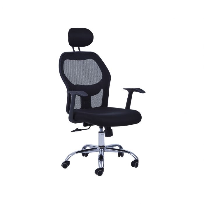 Acarigua Nylon Home And Office Chair With Arms In Black