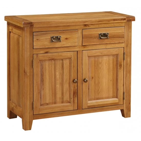 Acorn Wooden Small Sideboard In Light Oak With 2 Doors And 2 Drawers