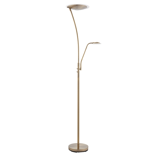 Alassio Mother And Child Task Floor Lamp In Polished Antique Brass