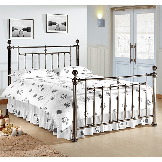 Alexander Metal Double Bed In Black Nickel