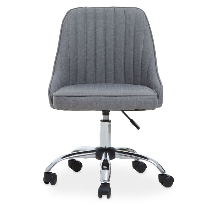 Alexi Swivel Fabric Upholstered Home And Office Chair In Grey