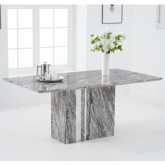 Alice 180cm Marble Rectangular Dining Table In Grey