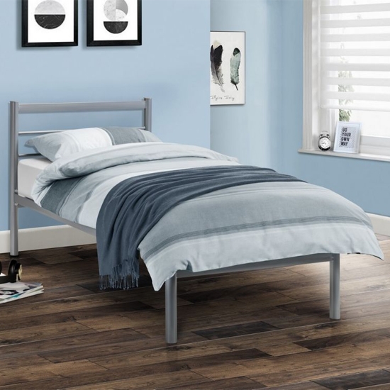 Alpen Metal Single Bed In Aluminium Effect