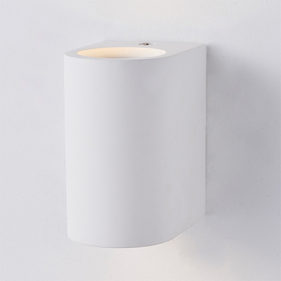 Anders 2 Led Lights Wall Light In Smooth White Plaster