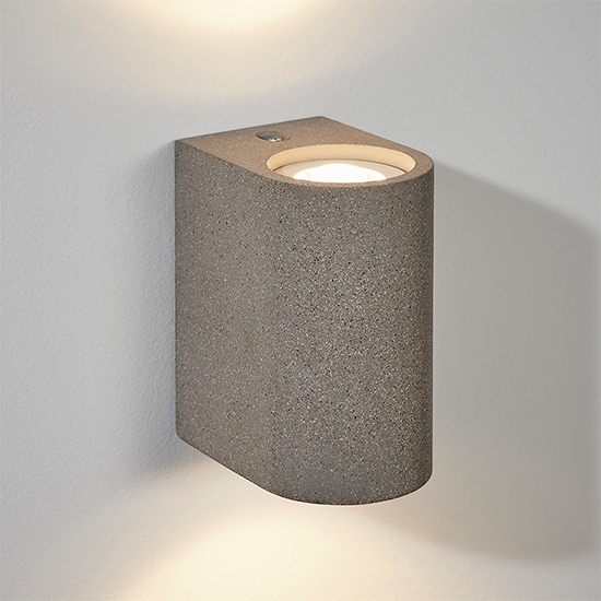 Anders 2 Lights Wall Light In Smooth Grey Concrete