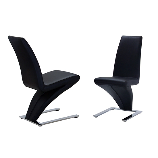 Ankara Black Pu Leather Dining Chair In Pair