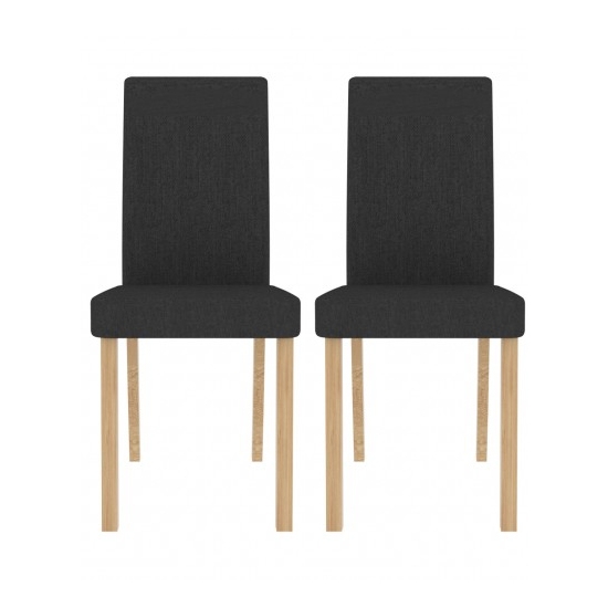 Anna Grey Fabric Dining Chairs In Pair