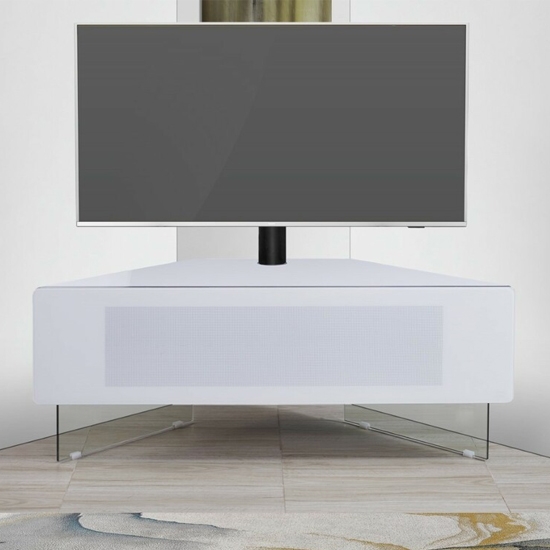 Antares Ultra Wooden Corner Tv Stand In White High Gloss