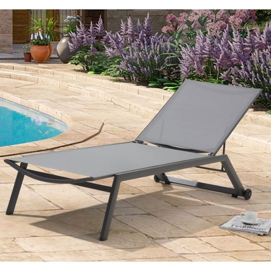 Anthurium Garden Sun Chaise Lounger In Grey