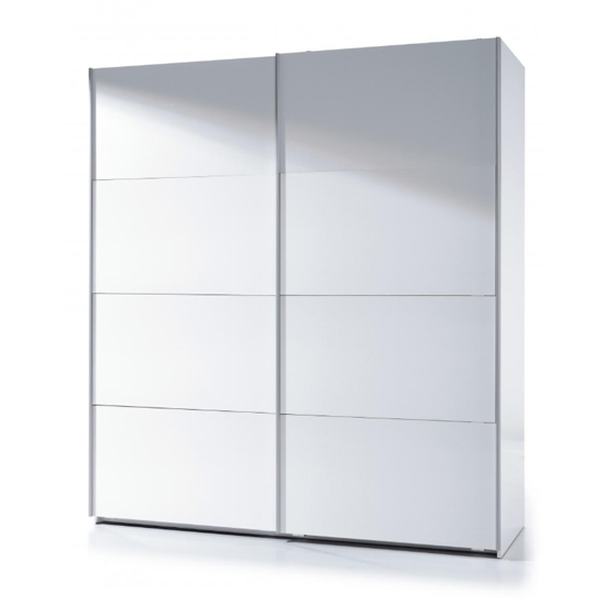 Arctic Large Sliding Wardrobe With Shelves In White High Gloss