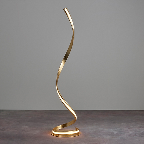 Aria Led Floor Lamp In Gold With White Diffuser