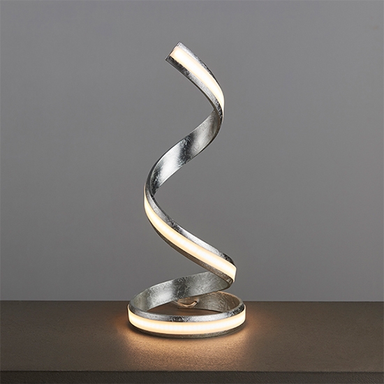 Aria Led Table Lamp In Silver With White Diffuser