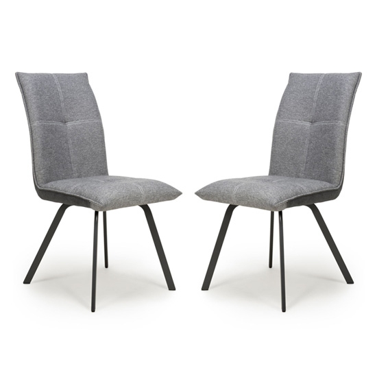 Ariel Light Grey Linen Effect Dining Chairs In Pair