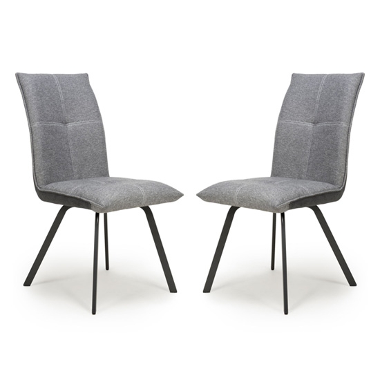 Ariel Light Grey Linen Effect Dining Chairs In Pair