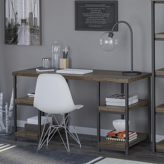 Ashlar Wooden Computer Desk In Weathered Oak