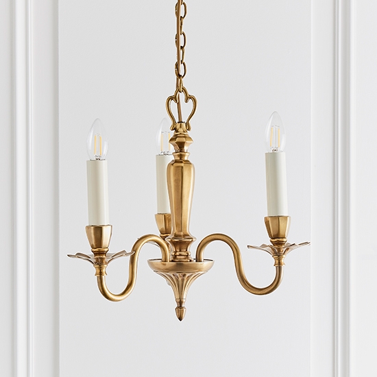 Asquith 3 Lights Ceiling Pendant Light In Solid Brass