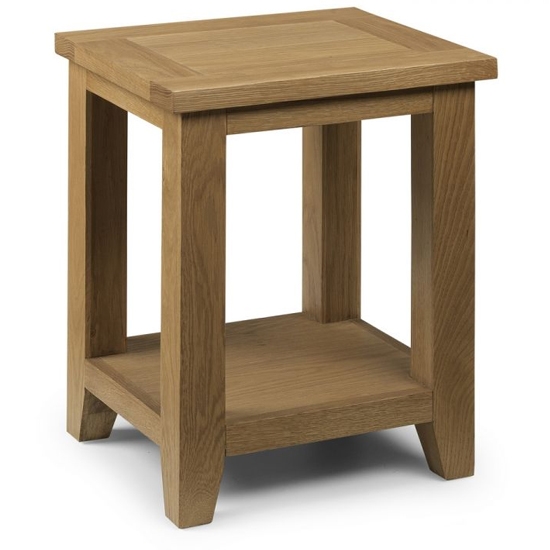 Astoria Square Wooden Lamp Table In Waxed Oak