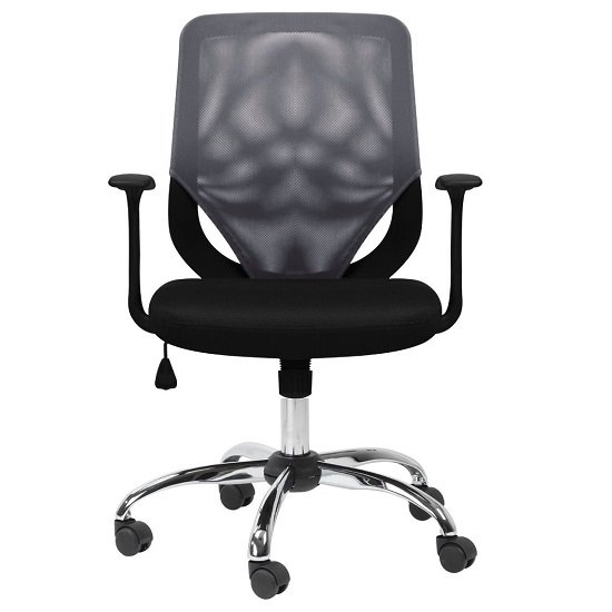 Atlanta Mesh Back Fabric Seat Office Chair In Black And Grey