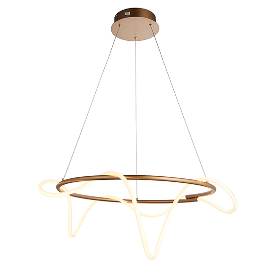 Attalea Led Ceiling Pendant Light In Satin Gold