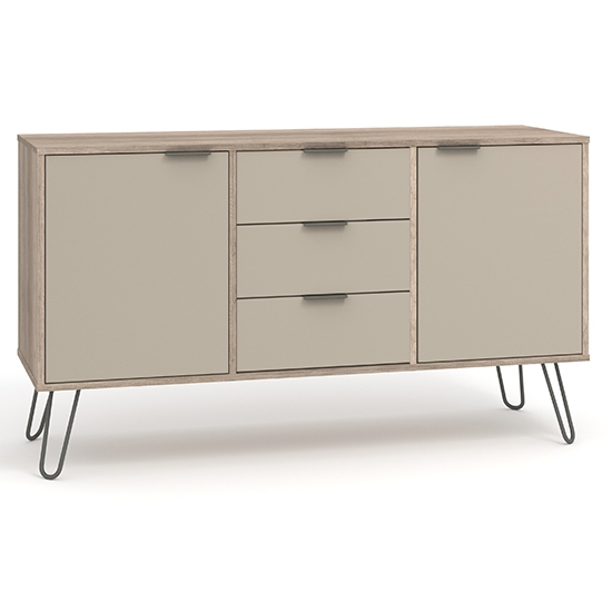 Augusta Medium Wooden 2 Door And 3 Drawers Sideboard In Driftwood