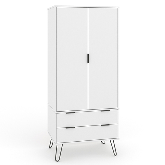 Augusta Wooden 2 Doors And 2 Drawers Wardrobe In White